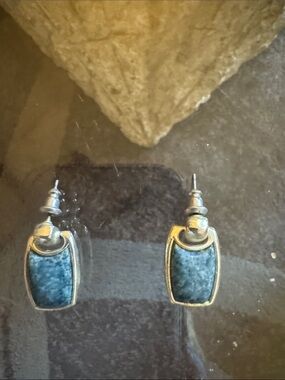 Blue and silver earrings